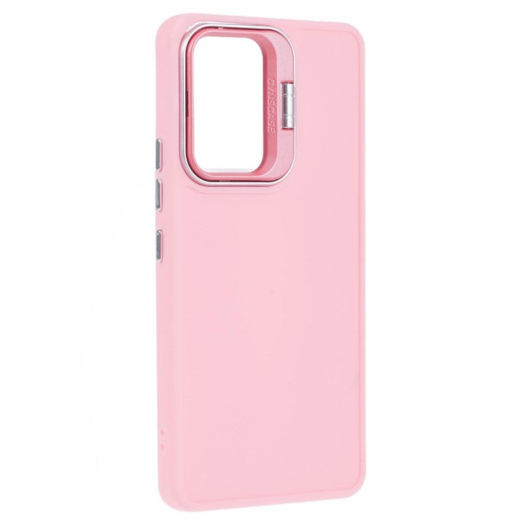 QH Series for Samsung Galaxy A53 5G Silicone Case Protective Phone Cover with Lens Kickstand - Pink