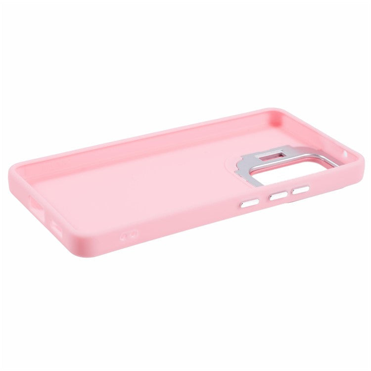 QH Series for Samsung Galaxy A53 5G Silicone Case Protective Phone Cover with Lens Kickstand - Pink