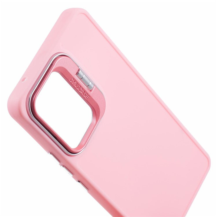 QH Series for Samsung Galaxy A53 5G Silicone Case Protective Phone Cover with Lens Kickstand - Pink