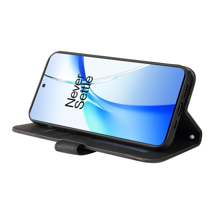 For OnePlus Ace 3V 5G Case PU Leather Magnetic Buckle Flip Phone Cover - Black