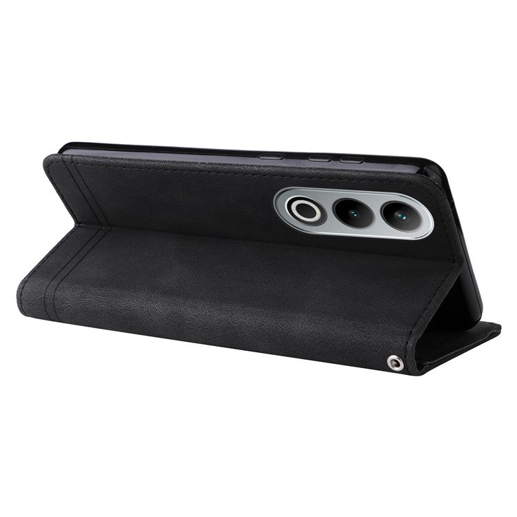 For OnePlus Ace 3V 5G Case PU Leather Magnetic Buckle Flip Phone Cover - Black