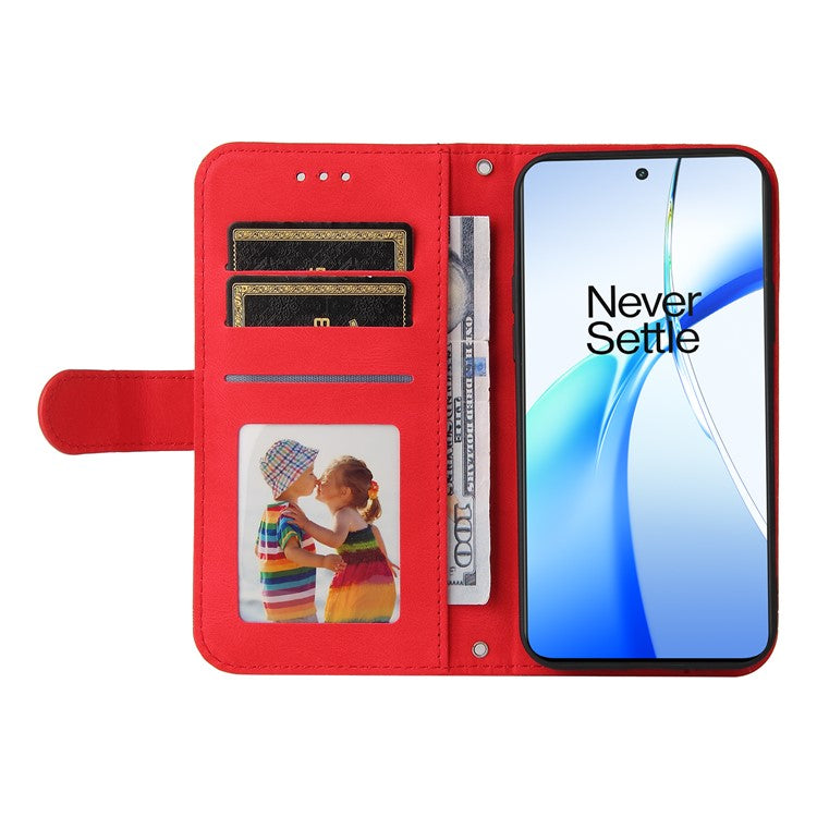 For OnePlus Ace 3V 5G Case PU Leather Magnetic Buckle Flip Phone Cover - Red