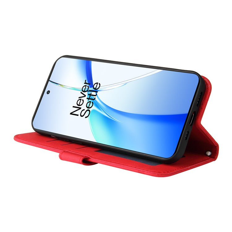 For OnePlus Ace 3V 5G Case PU Leather Magnetic Buckle Flip Phone Cover - Red