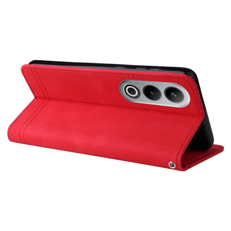 For OnePlus Ace 3V 5G Case PU Leather Magnetic Buckle Flip Phone Cover - Red