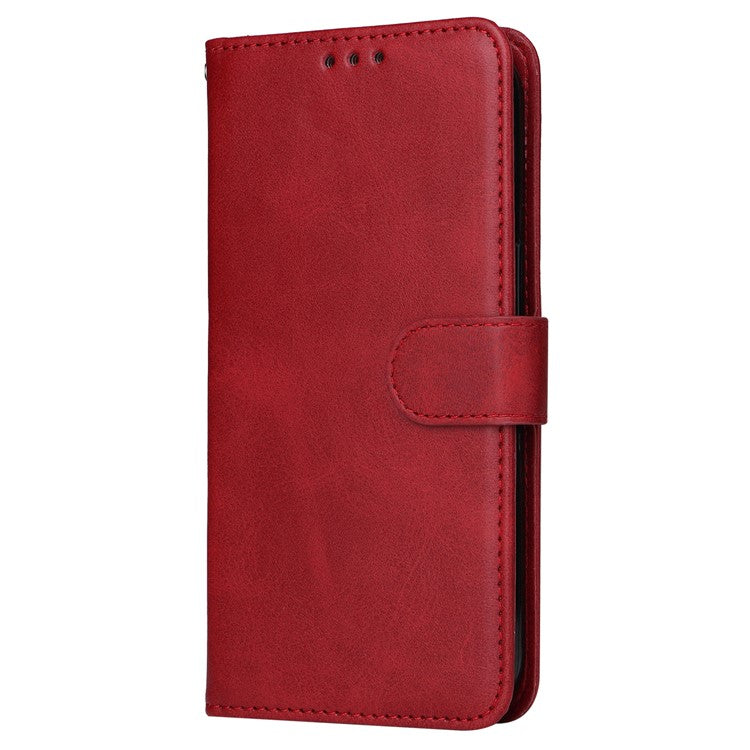 For OnePlus Ace 3V 5G Case PU Leather 3 Card Slots Wallet Calf Texture Phone Cover - Red