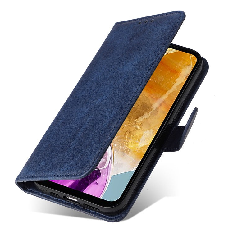 For Samsung Galaxy M15 5G / F15 5G Case PU Leather Phone Cover with Viewing Stand / 3 Card Holder - Blue