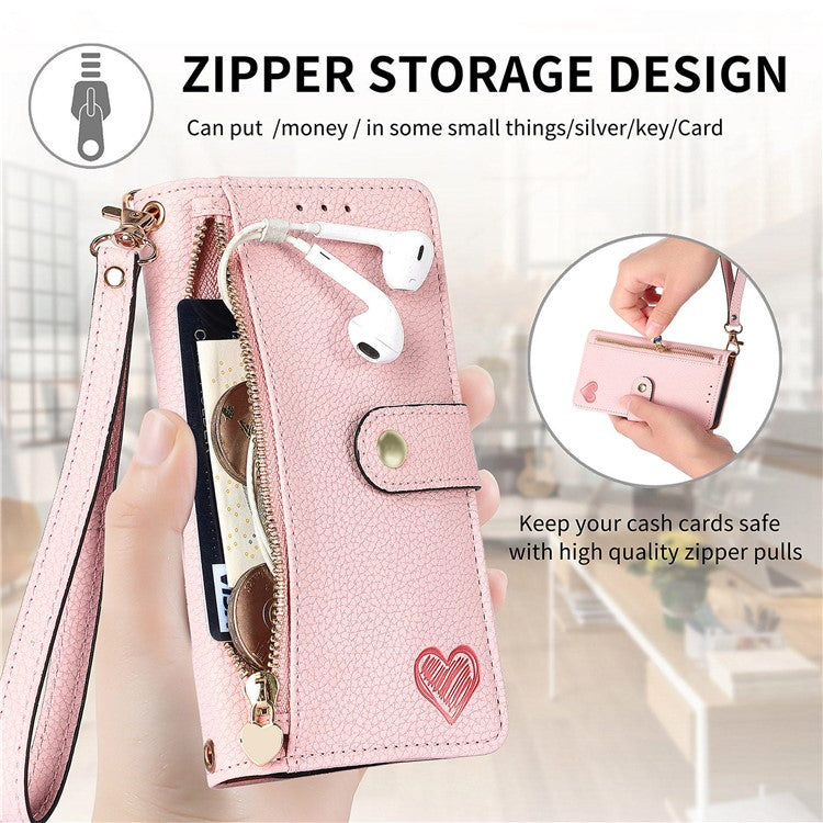For Samsung Galaxy A13 5G Case RFID Blocking Leather Flip Phone Cover with Purse Card Holders - Pink