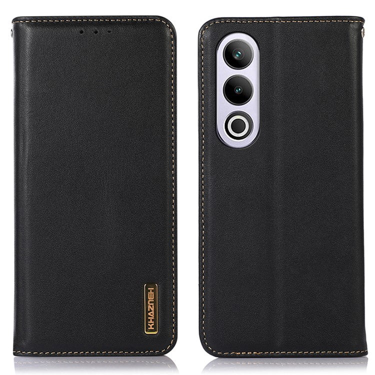 KHAZNEH For OnePlus Nord CE4 5G / Oppo K12 Phone Case RFID Blocking Nappa Texture Cover - Black