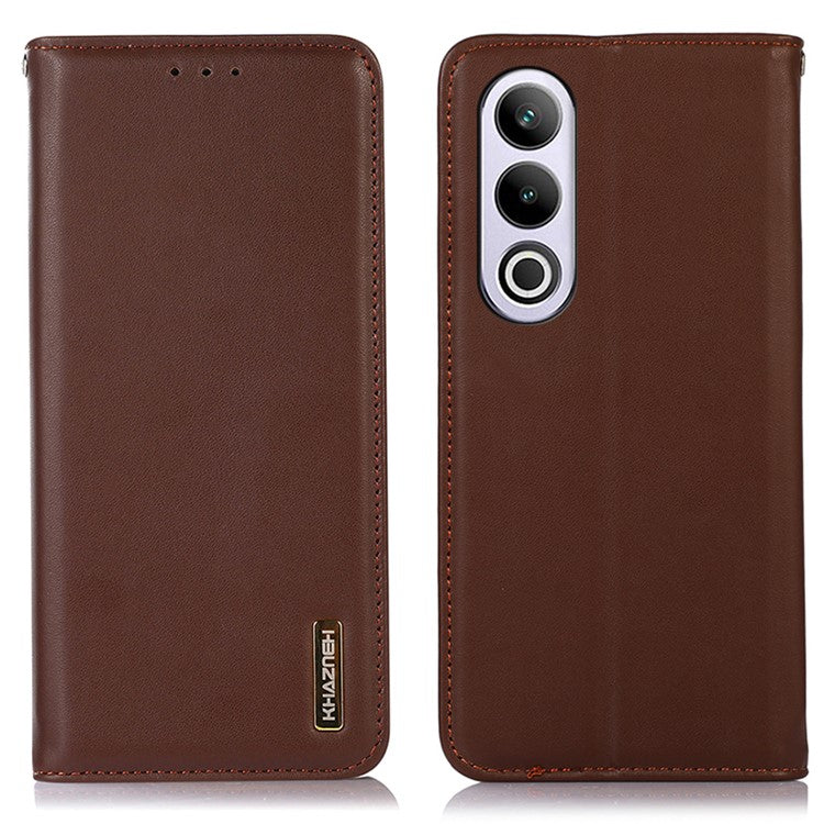 KHAZNEH For OnePlus Nord CE4 5G / Oppo K12 Phone Case RFID Blocking Nappa Texture Cover - Brown