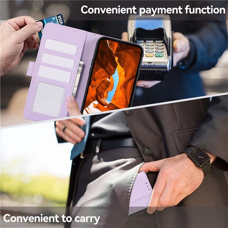 For Samsung Galaxy A23 4G / A23 5G (Global Version) Phone Wallet Case RFID Blocking Leather Cover - Purple