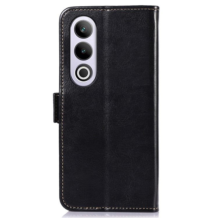 ABEEL For OnePlus Nord CE4 5G Wallet Case PU Leather Crazy Horse Texture Folio Phone Cover - Black