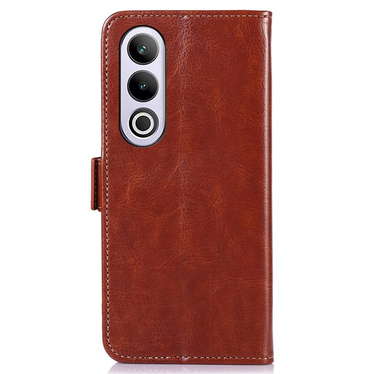 ABEEL For OnePlus Nord CE4 5G Wallet Case PU Leather Crazy Horse Texture Folio Phone Cover - Brown
