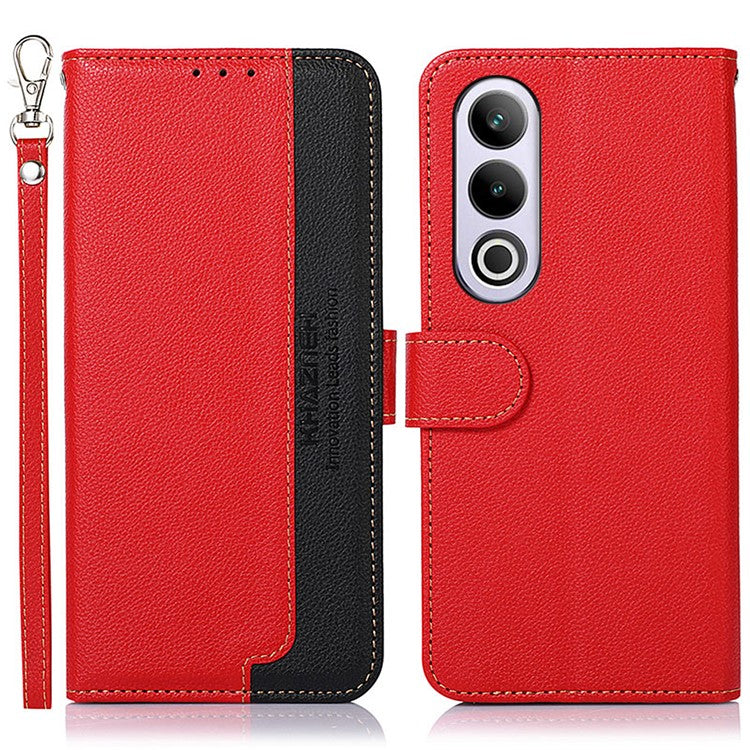 KHAZNEH For OnePlus Nord CE4 5G Leather Case RFID Blocking Wallet Phone Cover - Red