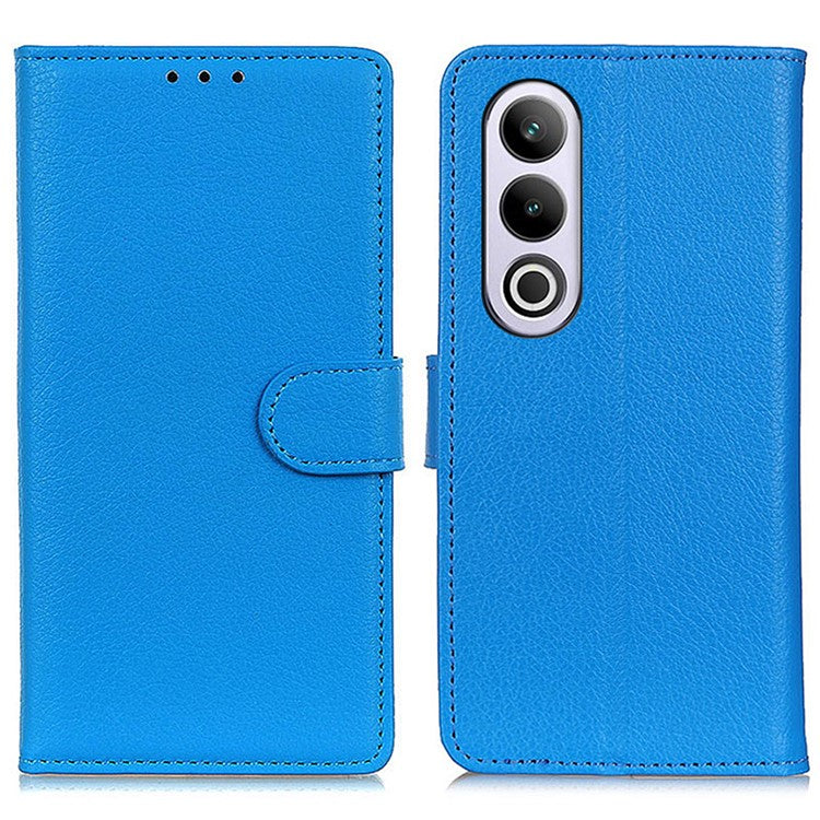 For OnePlus Nord CE4 5G Case Litchi Texture PU Leather Wallet Stand Phone Cover - Blue