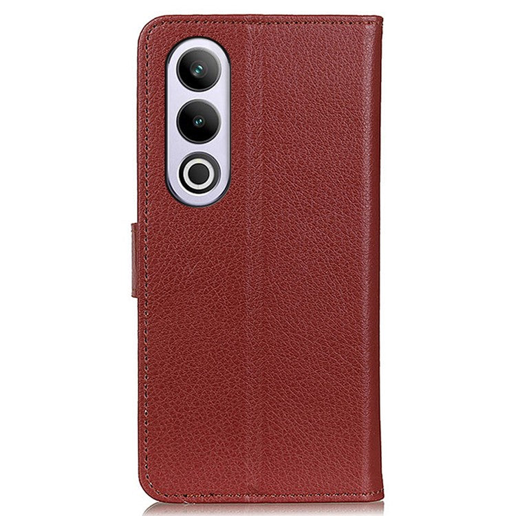 For OnePlus Nord CE4 5G Case Litchi Texture PU Leather Wallet Stand Phone Cover - Brown