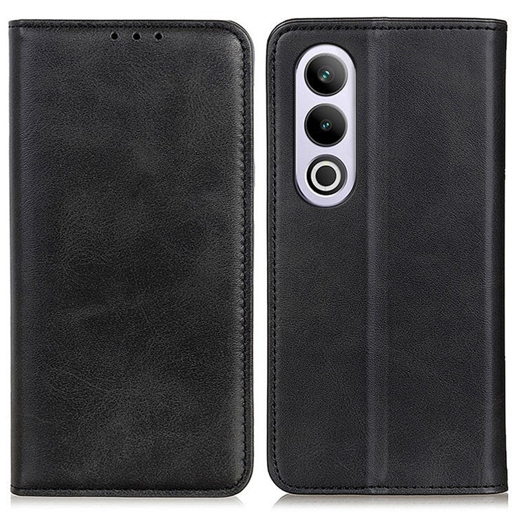 For OnePlus Nord CE4 5G Case Split Leather Magnetic Adsorption Flip Phone Cover - Black
