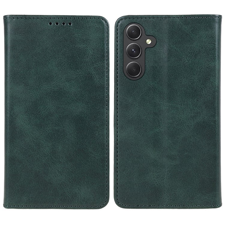 For Samsung Galaxy M55 5G / C55 5G / F55 5G Case Calf Texture PU Leather Wallet Business Phone Cover - Green
