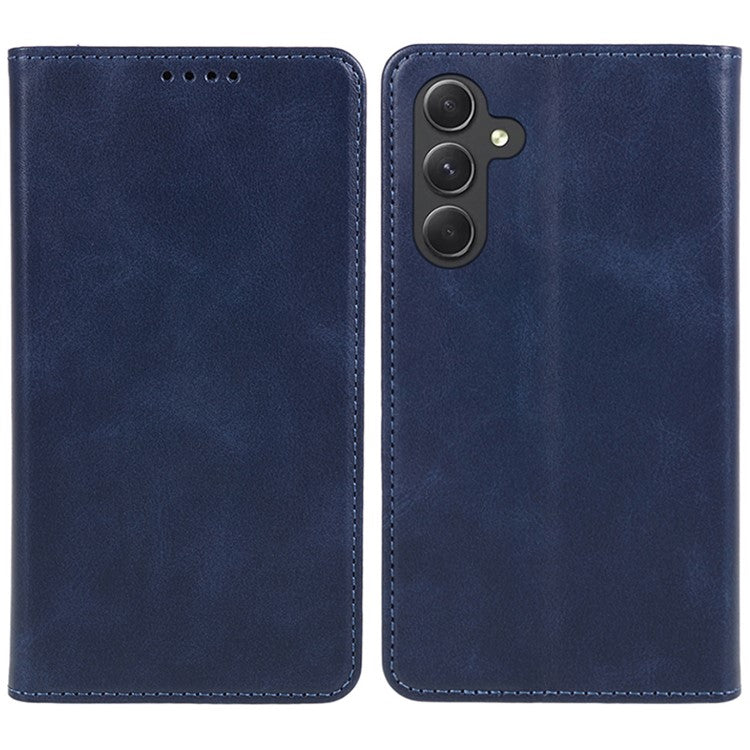 For Samsung Galaxy M55 5G / C55 5G / F55 5G Case Calf Texture PU Leather Wallet Business Phone Cover - Blue