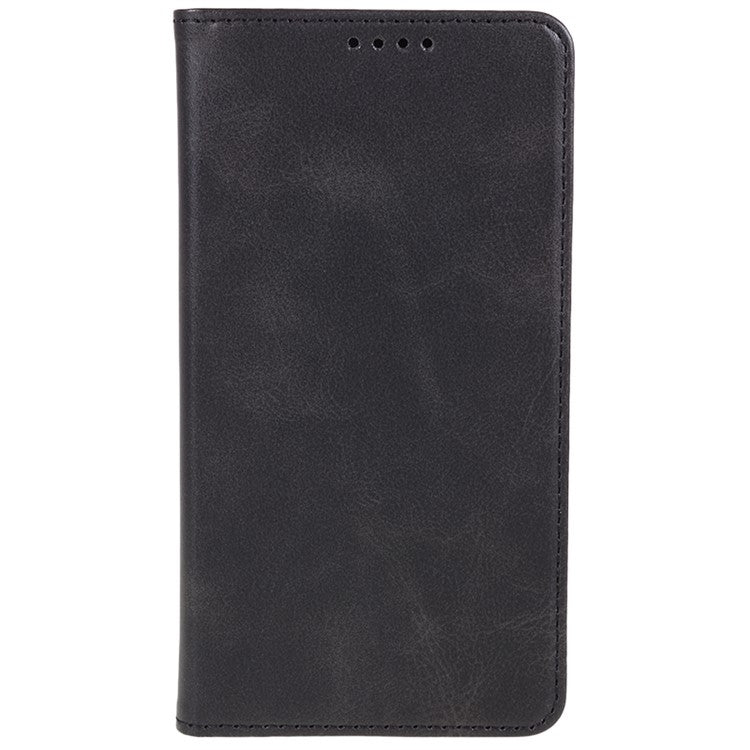 For Samsung Galaxy M55 5G / C55 5G / F55 5G Case Calf Texture PU Leather Wallet Business Phone Cover - Black