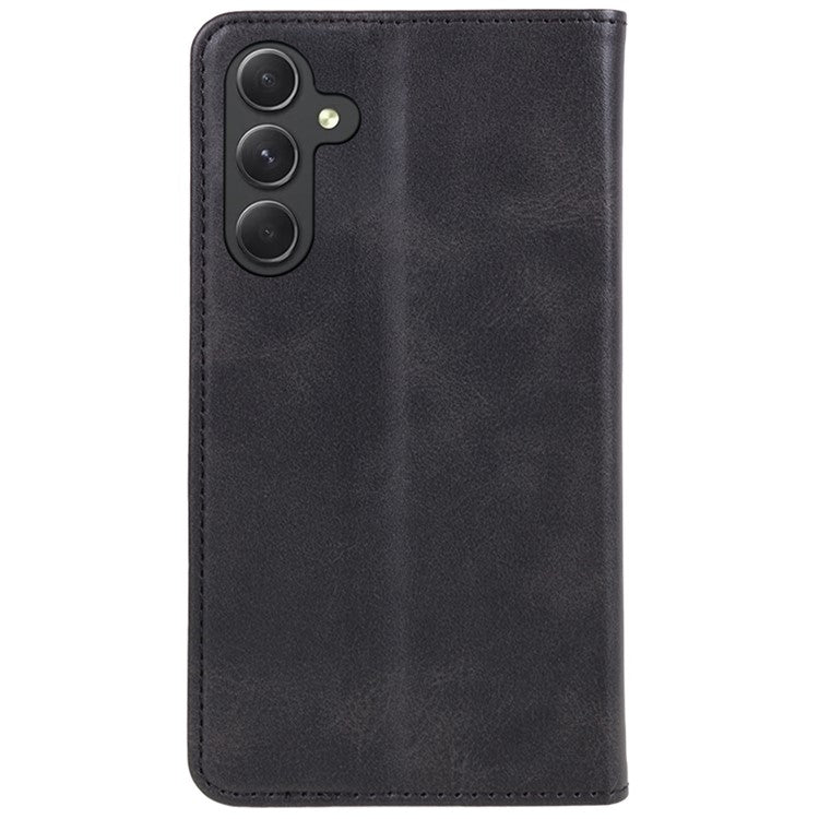 For Samsung Galaxy M55 5G / C55 5G / F55 5G Case Calf Texture PU Leather Wallet Business Phone Cover - Black
