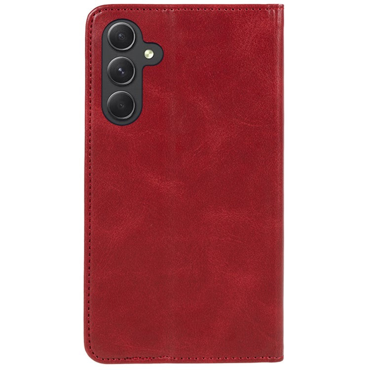 For Samsung Galaxy M55 5G / C55 5G / F55 5G Case Calf Texture PU Leather Wallet Business Phone Cover - Red