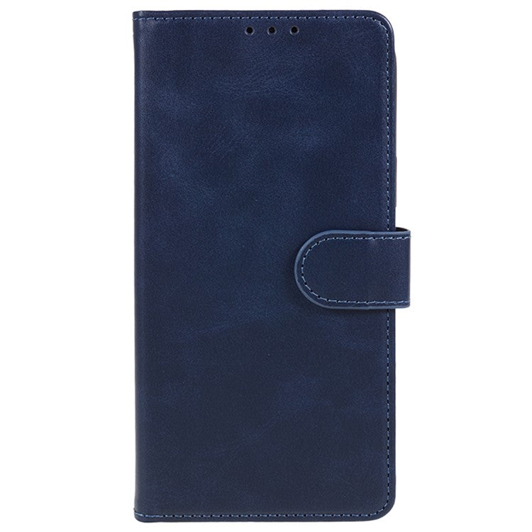For Samsung Galaxy M55 5G / C55 5G / F55 5G Case Calf Texture Magnetic Clasp Leather Wallet Phone Cover - Blue