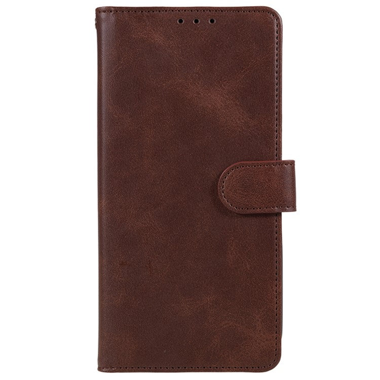 For Samsung Galaxy M55 5G / C55 5G / F55 5G Case Calf Texture Magnetic Clasp Leather Wallet Phone Cover - Brown