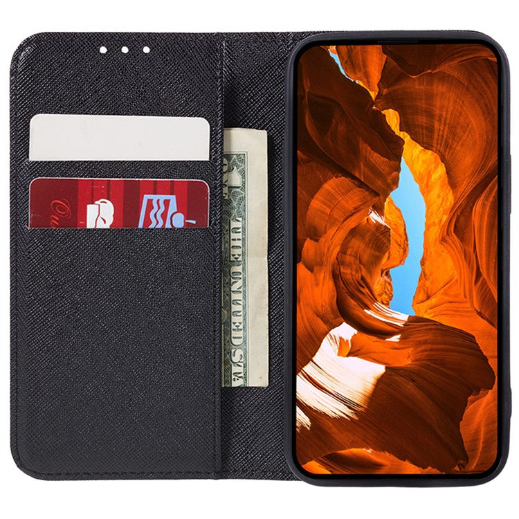 For Samsung Galaxy M55 5G / C55 5G / F55 5G Phone Case Magnetic Closing PU Leather Flip Wallet Stand Cover - Black