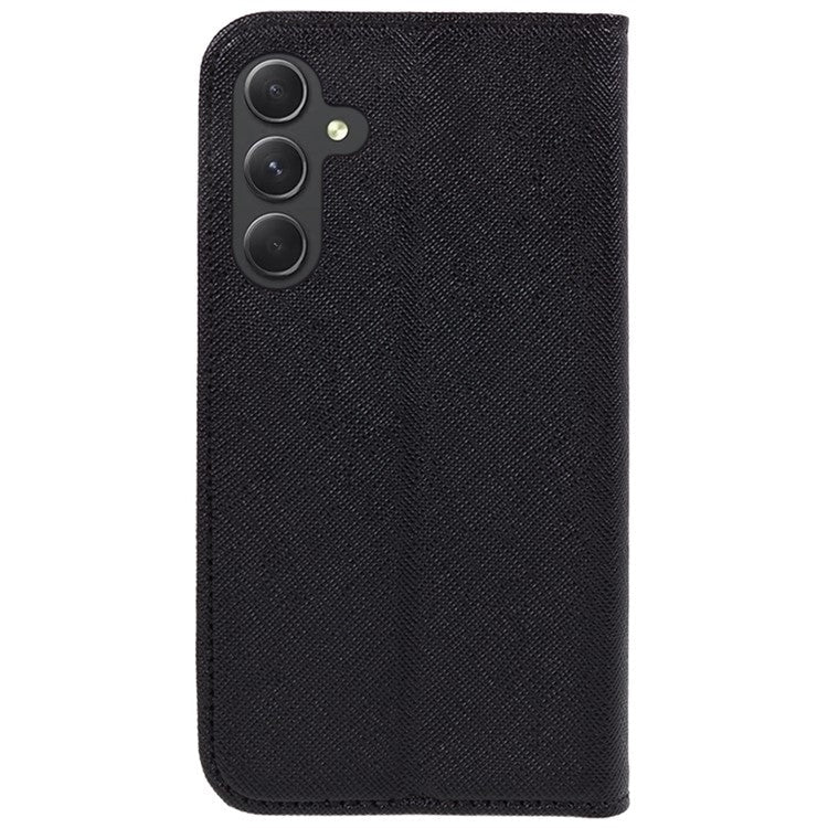 For Samsung Galaxy M55 5G / C55 5G / F55 5G Phone Case Magnetic Closing PU Leather Flip Wallet Stand Cover - Black