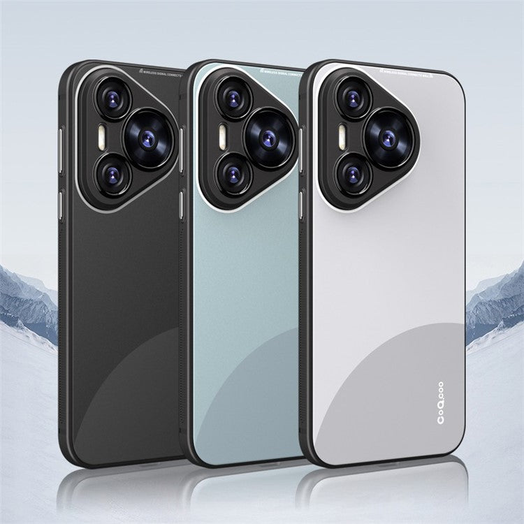 Q.COO For Huawei Pura 70 TPU Case Contrast Color Skin-Touch Phone Cover - Cyan