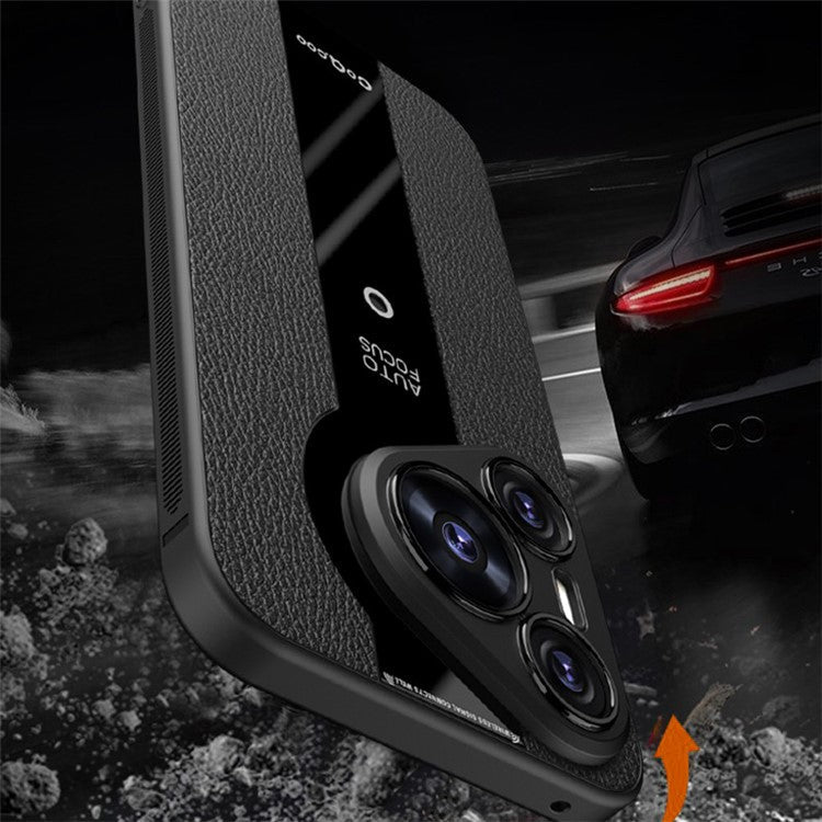 Q.COO For Huawei Pura 70 Case  Shockproof PU Leather+TPU+Acrylic Phone Cover - Black