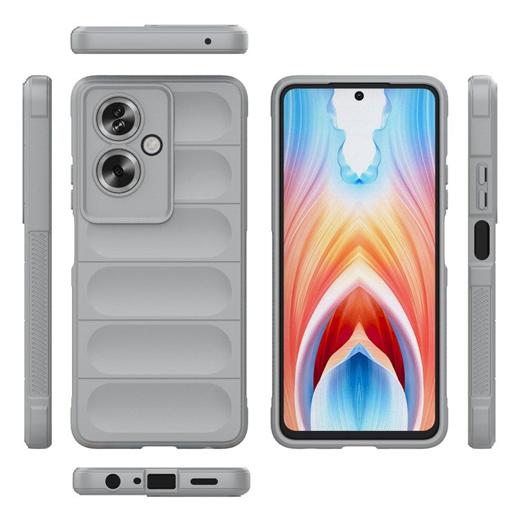 Soft TPU Case for Oppo A79 5G / A2 5G Shock Absorbing Phone Back Cover - Light Grey