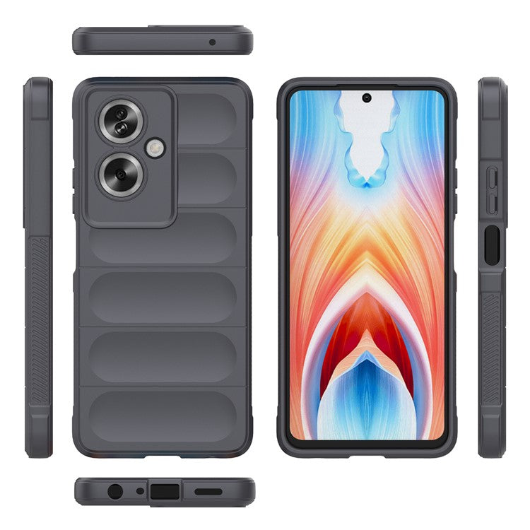 Soft TPU Case for Oppo A79 5G / A2 5G Shock Absorbing Phone Back Cover - Dark Grey