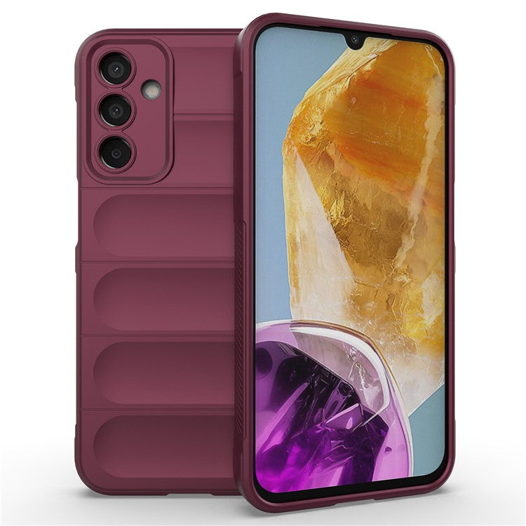 For Samsung Galaxy M15 5G / F15 5G Case Anti-Scratch Soft TPU Phone Protection Cover - Wine Red