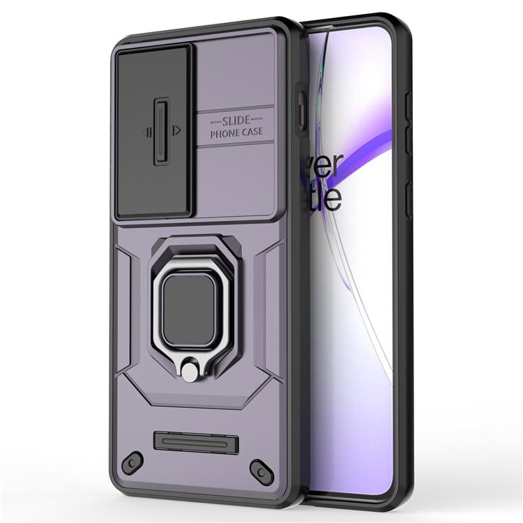 For OnePlus Ace 3V 5G Case with Slide Lens Cover PC+TPU Protective Shell - Purple