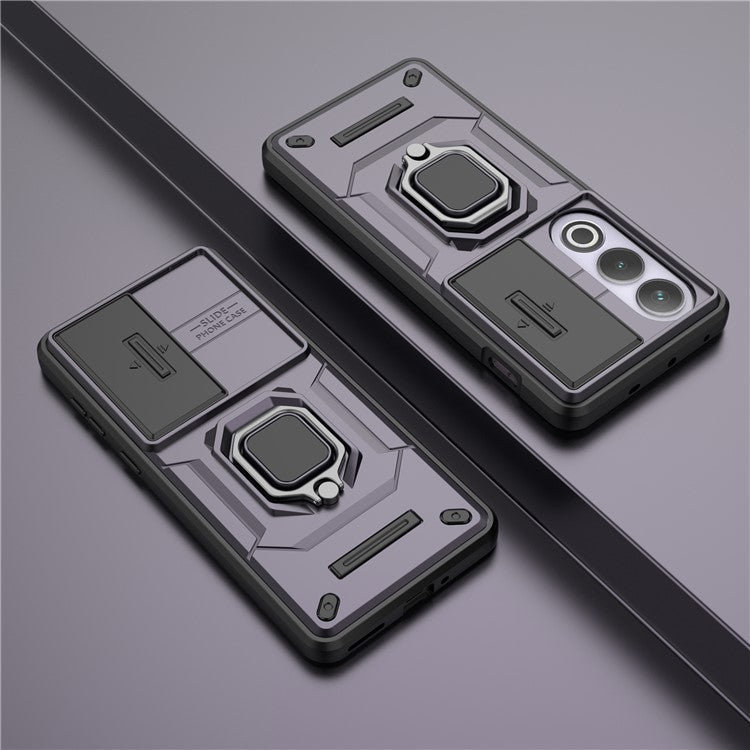 For OnePlus Ace 3V 5G Case with Slide Lens Cover PC+TPU Protective Shell - Purple