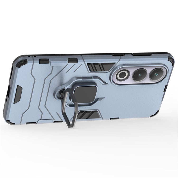 For OnePlus Ace 3V 5G Case PC+TPU Bump Proof Shell with Ring Kickstand - Blue