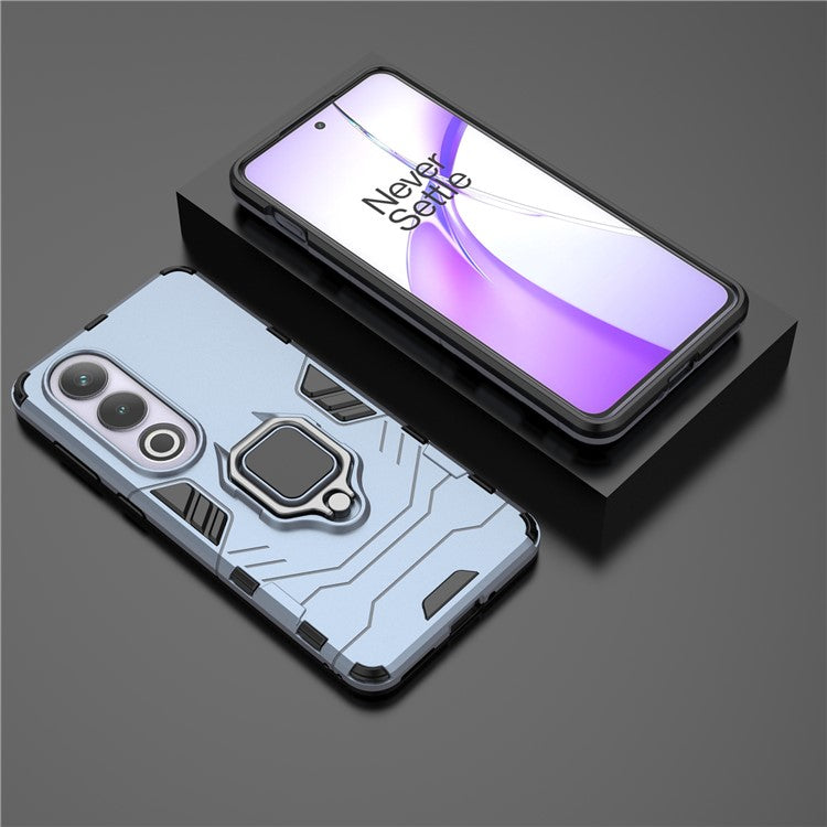 For OnePlus Ace 3V 5G Case PC+TPU Bump Proof Shell with Ring Kickstand - Blue