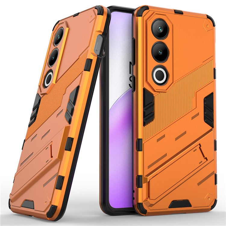 For OnePlus Ace 3V 5G PC+TPU Case Folding Kickstand Hybrid Phone Cover - Orange