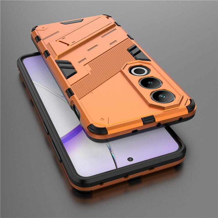 For OnePlus Ace 3V 5G PC+TPU Case Folding Kickstand Hybrid Phone Cover - Orange