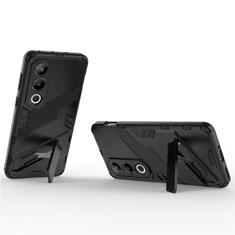 For OnePlus Ace 3V 5G PC+TPU Case Folding Kickstand Hybrid Phone Cover - Black