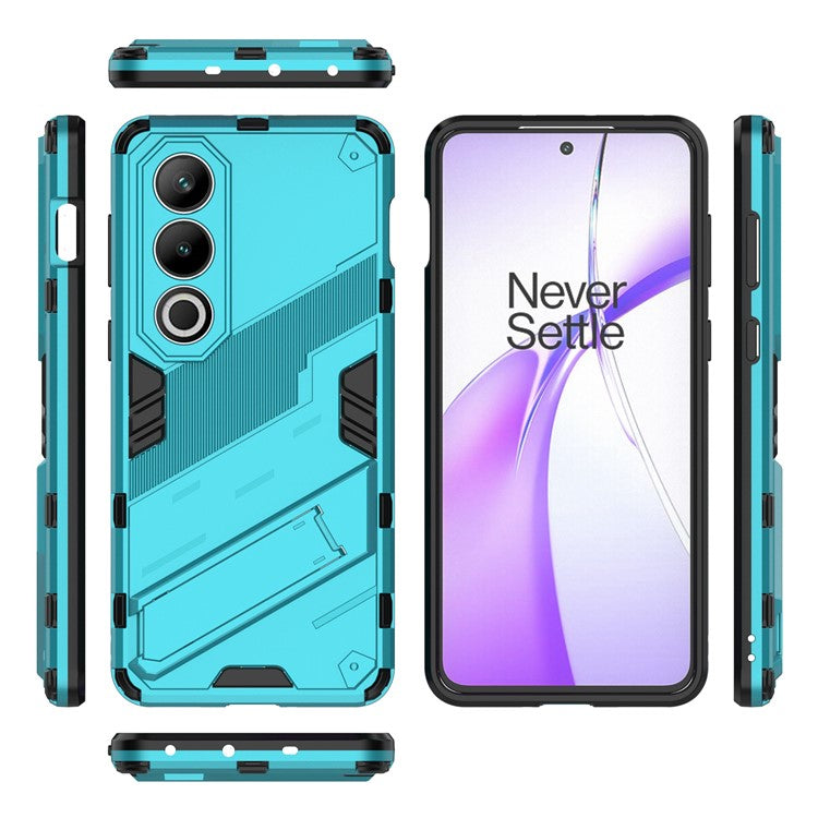 For OnePlus Ace 3V 5G PC+TPU Case Folding Kickstand Hybrid Phone Cover - Baby Blue