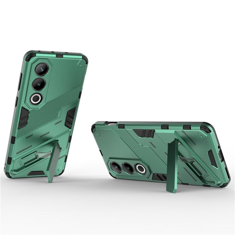 For OnePlus Ace 3V 5G PC+TPU Case Folding Kickstand Hybrid Phone Cover - Green