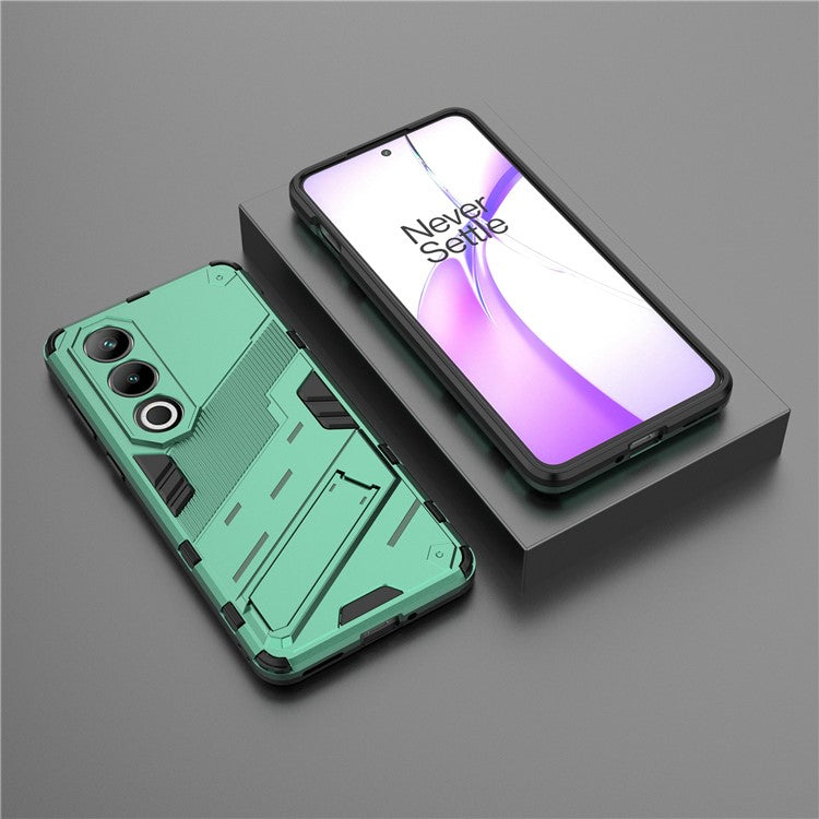For OnePlus Ace 3V 5G PC+TPU Case Folding Kickstand Hybrid Phone Cover - Green
