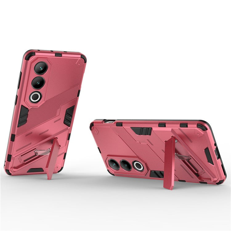 For OnePlus Ace 3V 5G PC+TPU Case Folding Kickstand Hybrid Phone Cover - Rose