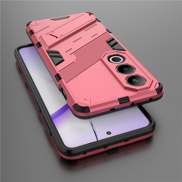 For OnePlus Ace 3V 5G PC+TPU Case Folding Kickstand Hybrid Phone Cover - Rose