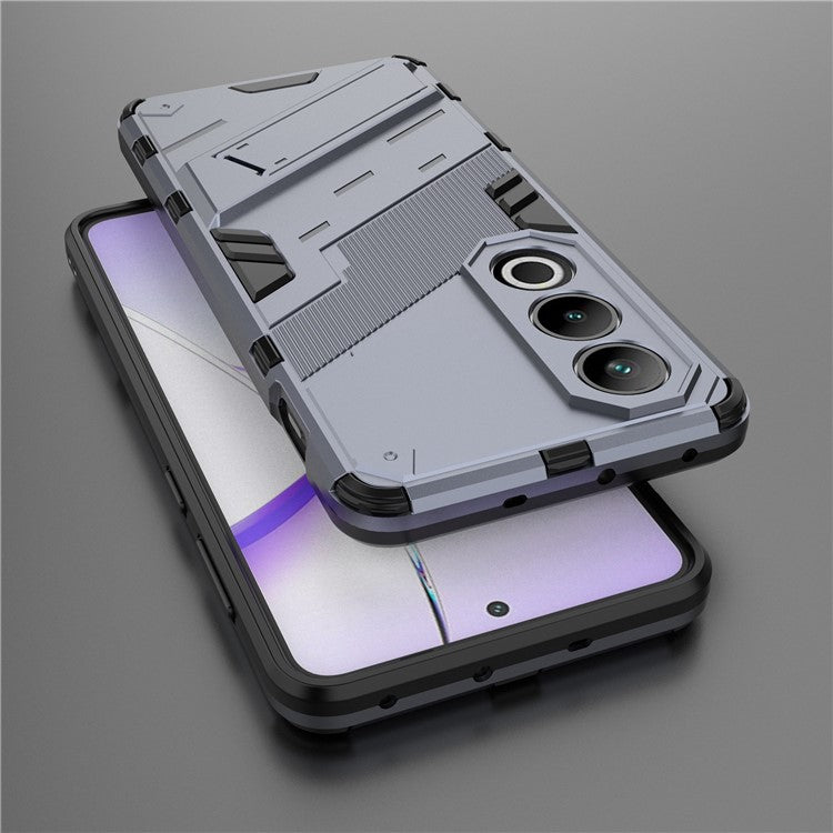 For OnePlus Ace 3V 5G PC+TPU Case Folding Kickstand Hybrid Phone Cover - Dark Blue