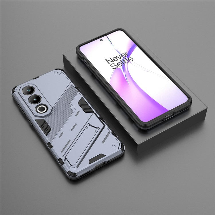 For OnePlus Ace 3V 5G PC+TPU Case Folding Kickstand Hybrid Phone Cover - Dark Blue