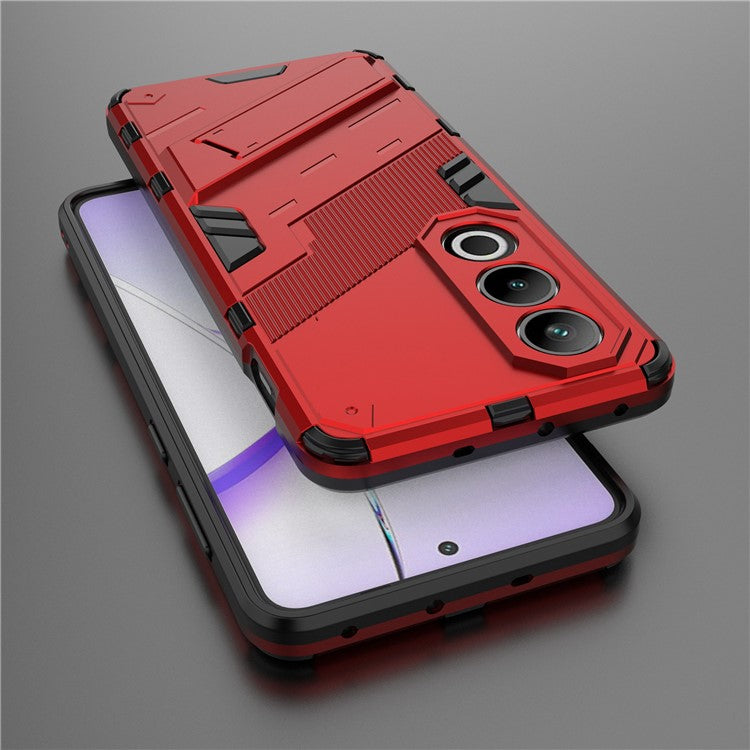 For OnePlus Ace 3V 5G PC+TPU Case Folding Kickstand Hybrid Phone Cover - Red