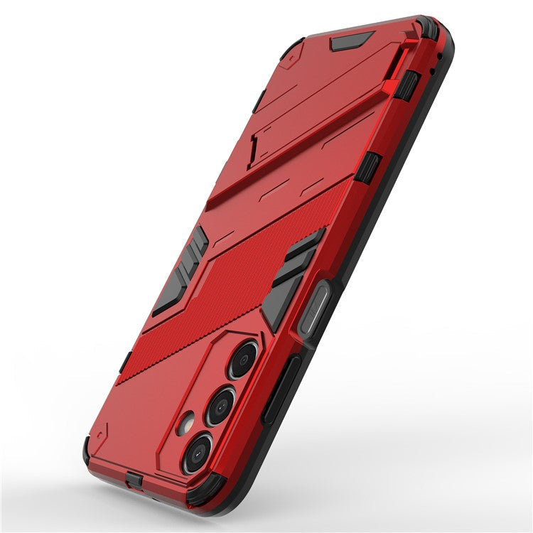 For Samsung Galaxy M15 5G Case PC+TPU Drop-proof Phone Cover with Folding Kickstand - Red